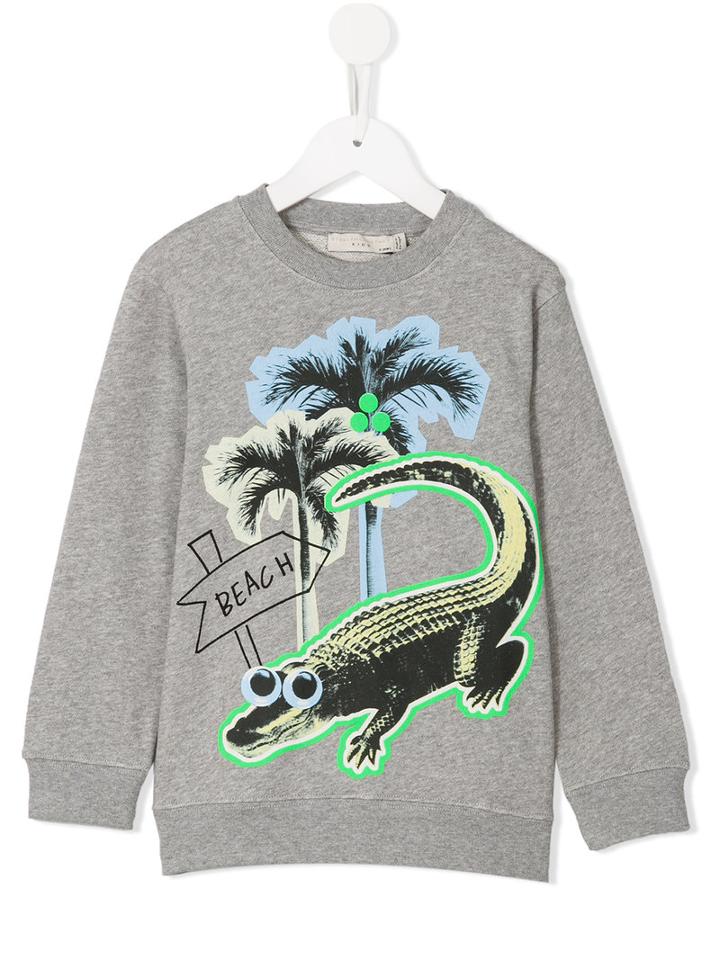 Stella Mccartney Kids Croco Beach Print Billy Sweatshirt, Boy's, Size: 6 Yrs, Grey