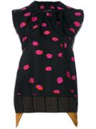 Proenza Schouler - Floral Print Drawstring Neck Blouse - Women - Viscose/polyester - 12, Black, Viscose/polyester