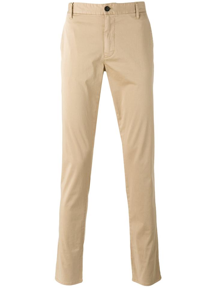 Armani Jeans Plain Chinos, Men's, Size: 48, Nude/neutrals, Cotton/spandex/elastane
