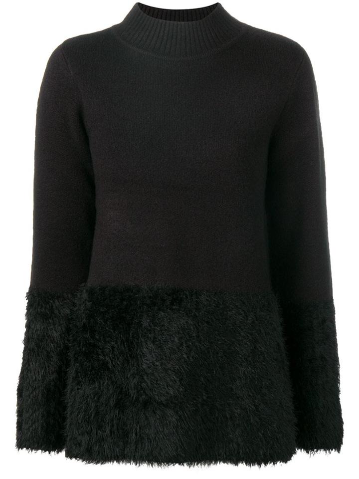 Marc Ellis Fur Panel Jumper - Black