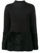 Marc Ellis Fur Panel Jumper - Black
