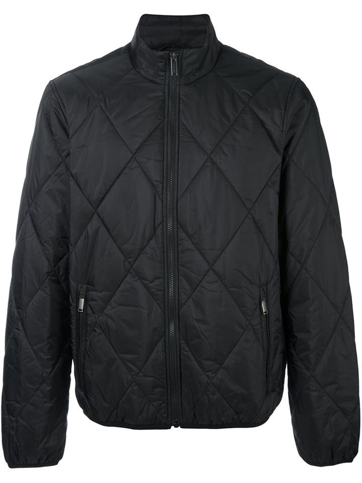 Michael Kors High Neck Zipped Jacket, Men's, Size: Small, Black, Nylon