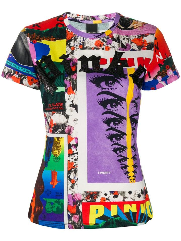 Pinko Graphic Print T-shirt - Purple