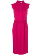 Givenchy Frill Collar Midi Shift Dress - Pink & Purple