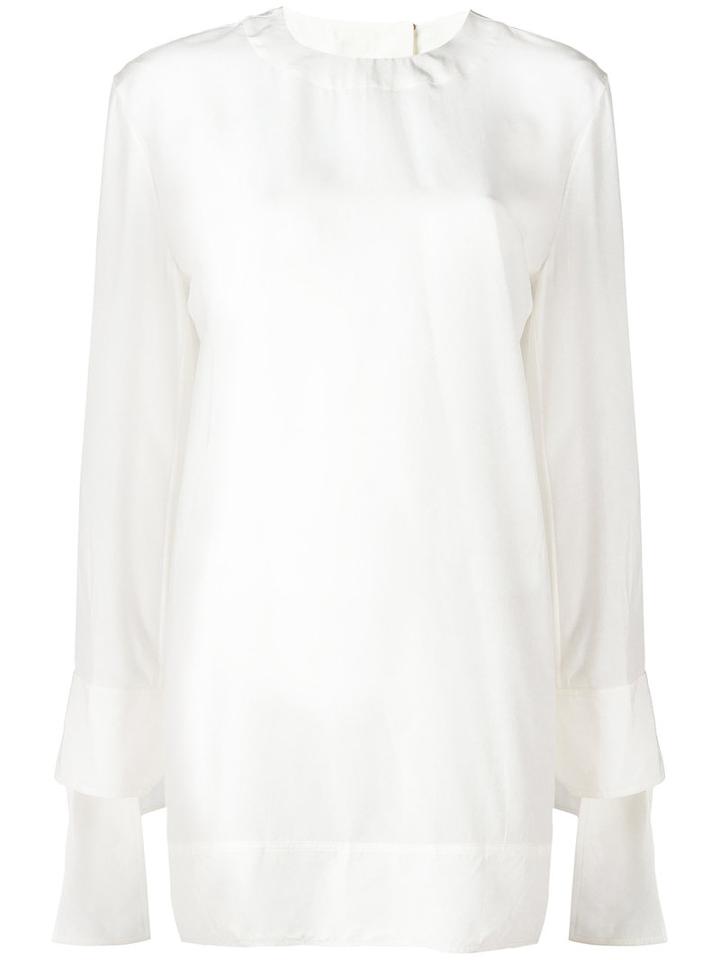 Marni Tie Cuff Shift Dress, Women's, Size: 40, White, Silk