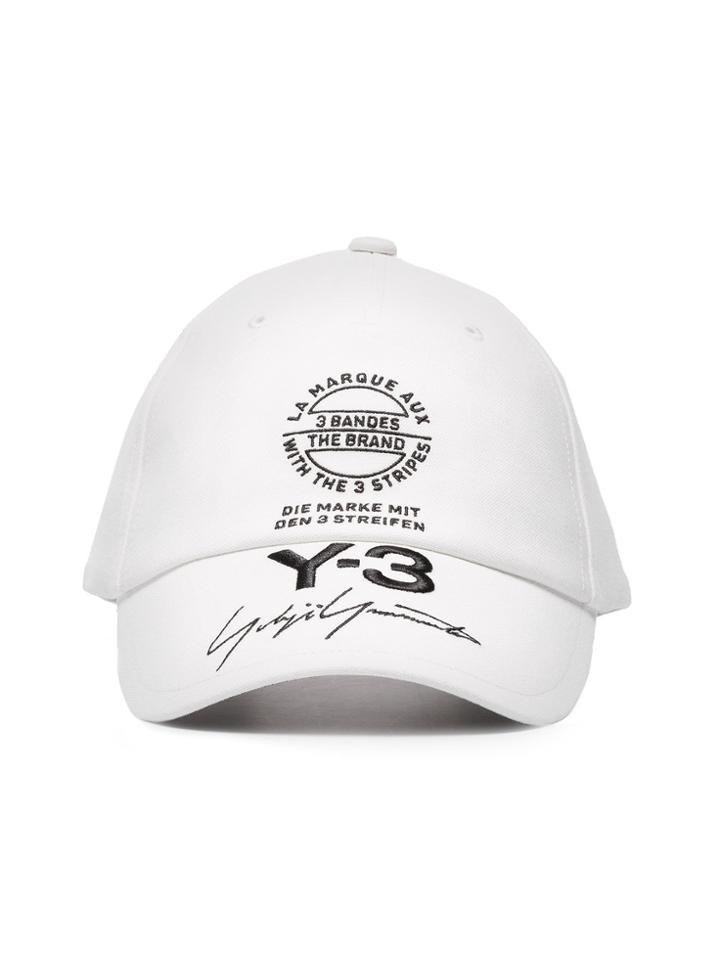 Y-3 Contrast Logo Embroidered Cap - White