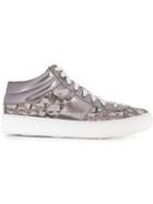 Jimmy Choo Bells Hi-top Sneakers, Women's, Size: 38, Grey, Calf Leather/rubber/leather