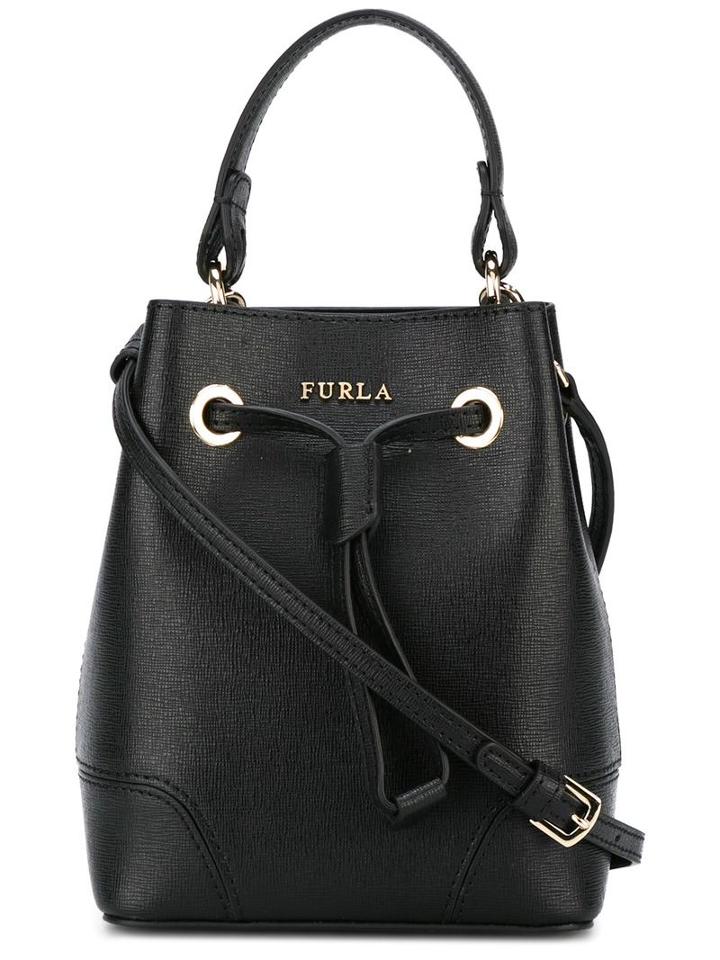 Furla Mini Bucket Tote, Women's, Black, Calf Leather