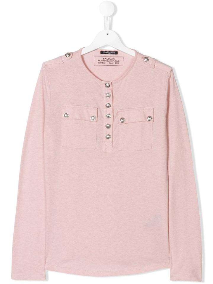 Balmain Kids Teen Henley Top - Pink & Purple