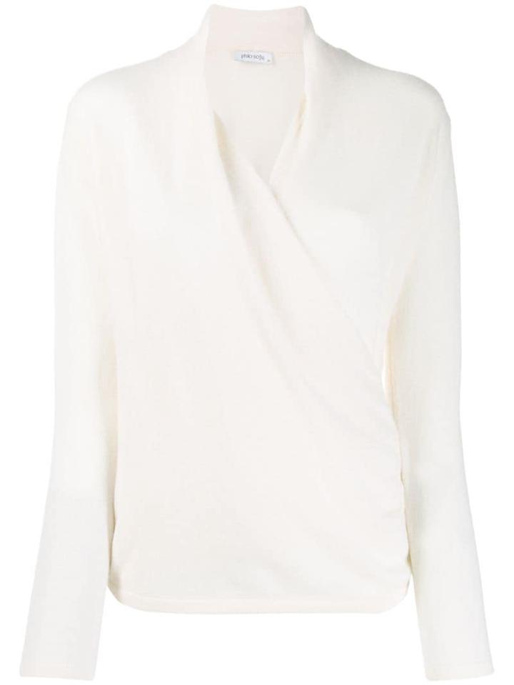 Philo-sofie Wrap Front Jumper - White