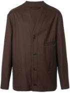 Lemaire Relaxed-fit Collarless Jacket - Brown