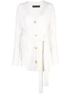 Proenza Schouler Cable Knit Robe Cardigan - White