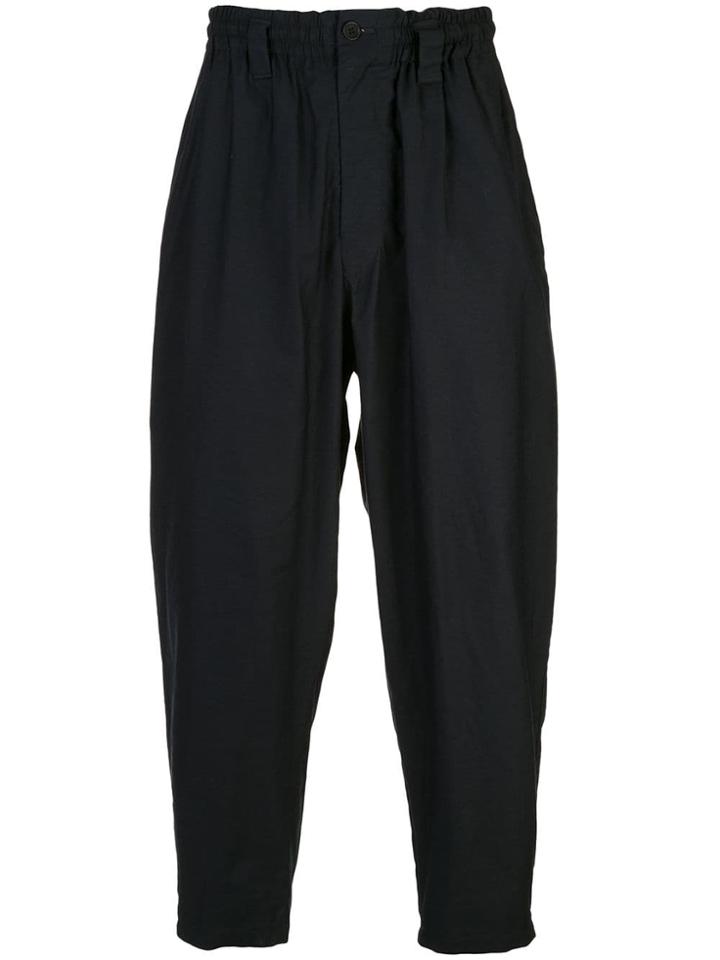 Yohji Yamamoto Cropped Tapered Trousers - Blue
