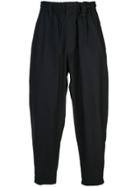 Yohji Yamamoto Cropped Tapered Trousers - Blue