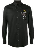 Dolce & Gabbana Royal Skeleton Appliqué Shirt - Black