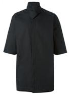 Rick Owens Funnel Neck Shirt, Men's, Size: 50, Black, Cotton