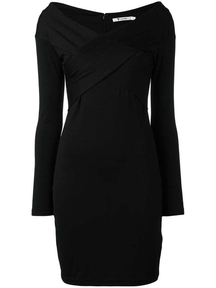 T By Alexander Wang Off The Shoulder Dress, Women's, Size: Medium, Black, Polyester/spandex/elastane/rayon