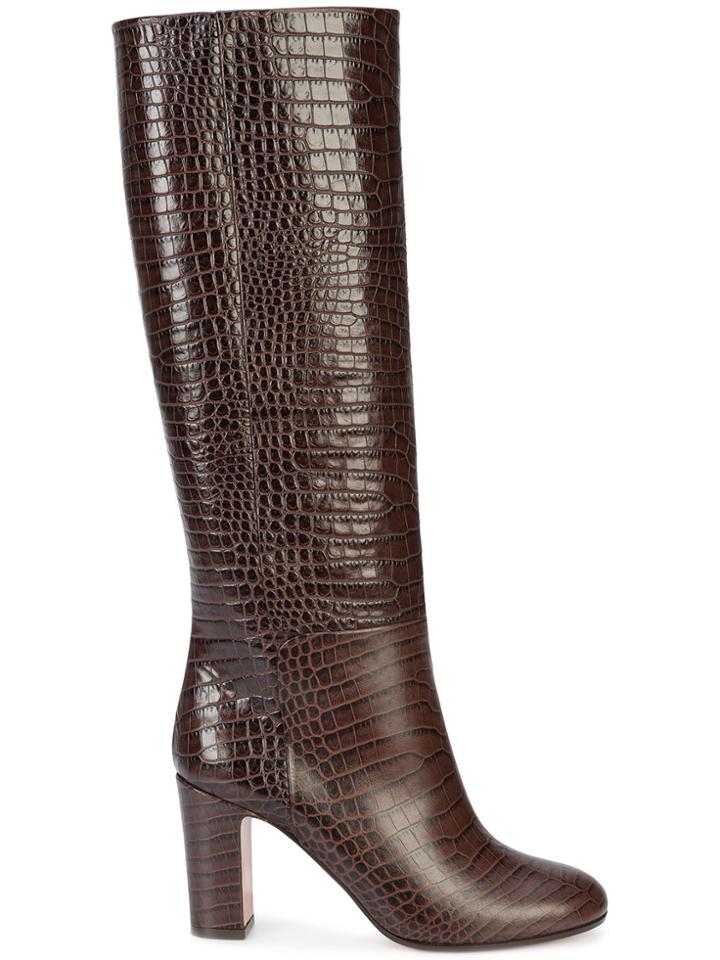 Aquazzura Brera Block Heel Boots - Brown