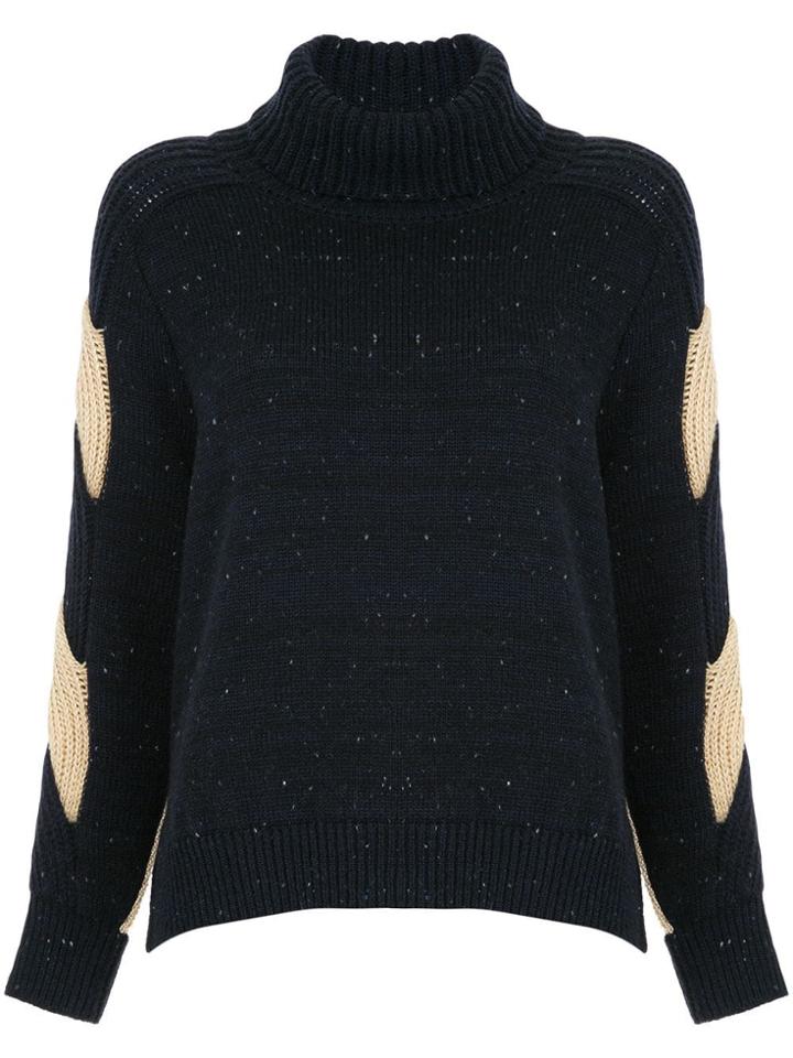 Coohem Contrast Fitted Sweater Dress - Blue