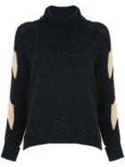 Coohem Contrast Fitted Sweater Dress - Blue