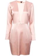 Fleur Du Mal Plunging Neck Mini Dress - Pink