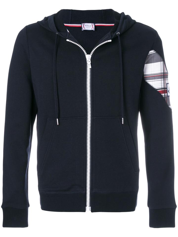 Moncler Gamme Bleu Patch Embellished Zip-up Hoodie - Blue