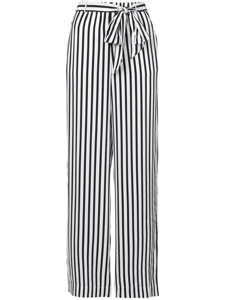 Frame Denim Striped Wide Leg Trousers - White
