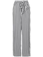 Frame Denim Striped Wide Leg Trousers - White