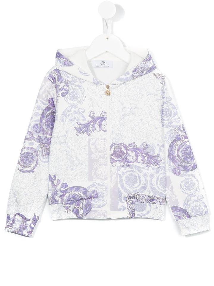 Young Versace Printed Jacket, Girl's, Size: 8 Yrs, White