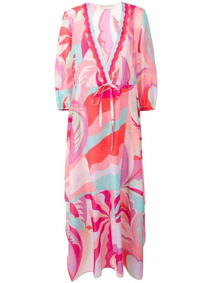 Emilio Pucci Acapulco Print Long Beach Dress - Pink