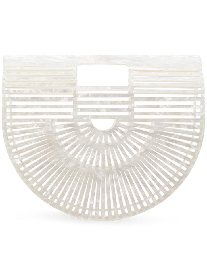 Cult Gaia Acrylic Ark Small Tote Bag - White