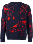 Ps By Paul Smith Dice Print Sweatshirt, Men's, Size: Small, Blue, Cotton