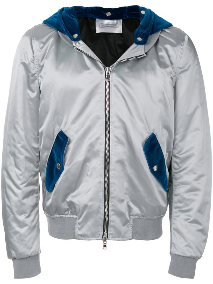 Route Des Garden Contrast Hood Bomber Jacket - Grey