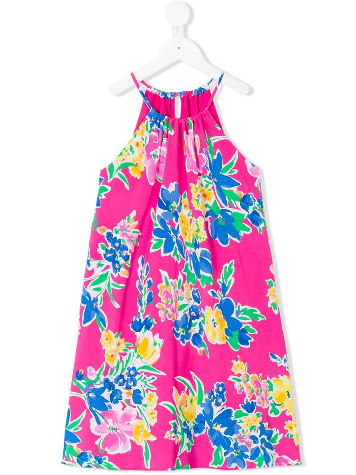 Ralph Lauren Kids - Floral Print Dress - Kids - Polyester/viscose - 10 Yrs, Pink/purple