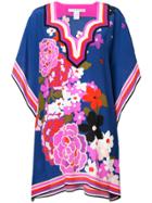 Trina Turk Floral Print Kaftan - Blue
