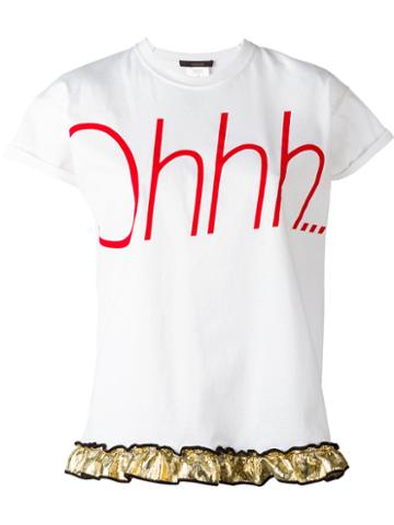 Odeeh Ohhh Print T-shirt, Women's, Size: Large, White, Cotton