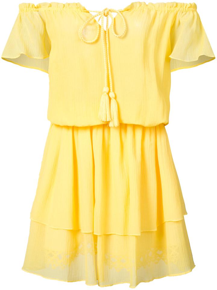 Kobi Halperin Off-shoulder Ruffle Dress - Yellow & Orange