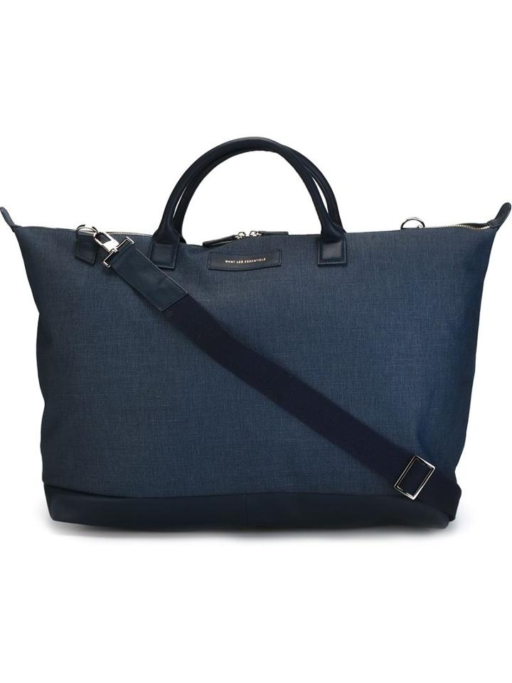 Want Les Essentiels De La Vie Hartsfield Weekender, Blue, Polyimide