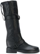 Ann Demeulemeester Blanche Flat Buckle Boots - Black