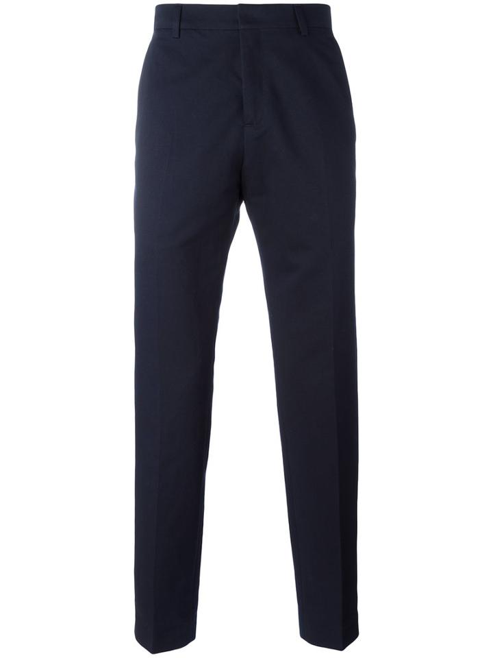 Ami Alexandre Mattiussi Tailored Trousers, Men's, Size: 46, Blue, Cotton/linen/flax/polyester
