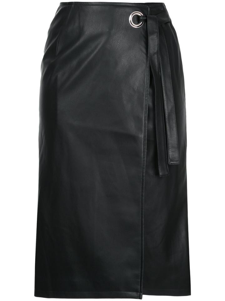 Cityshop Knee-length Wrap Skirt - Black
