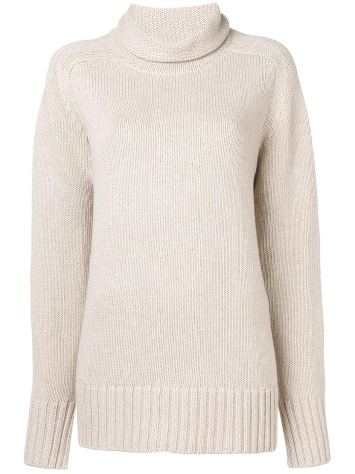 Joseph Oversized Roll Neck Knitted Sweater - Neutrals