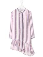 Pinko Kids Striped Jersey Dress - White