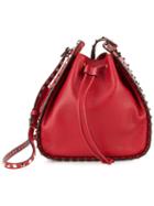 Valentino - Valentino Garavani Rockstud Bucket Bag - Women - Leather/metal - One Size, Women's, Red, Leather/metal