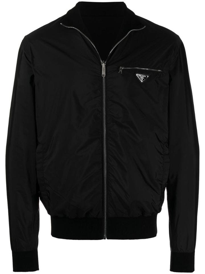 Prada Reversible Zipped Bomber Jacket - Black