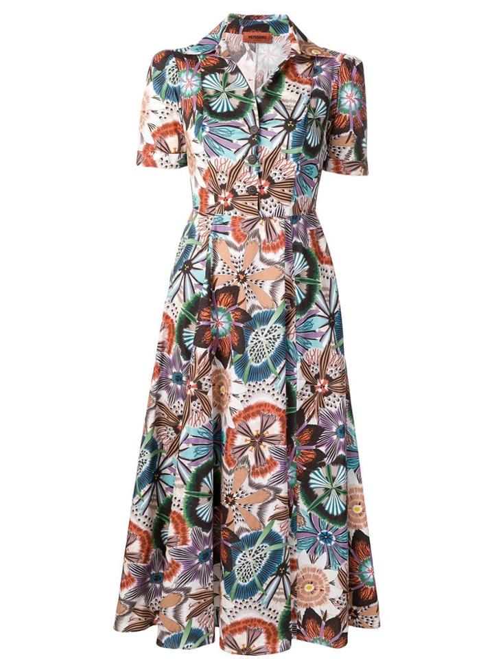 Missoni Floral Print Shirt Dress - White