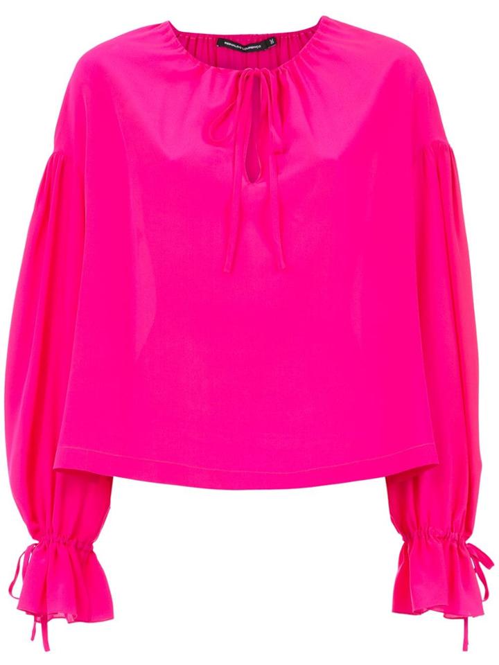 Reinaldo Lourenço Silk Ribbed Blouse - Pink & Purple