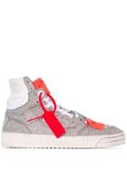 Off-white Off Court Glitter Hi-top Sneakers - Silver