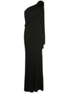 Badgley Mischka Empire Line One Shoulder Dress - Black