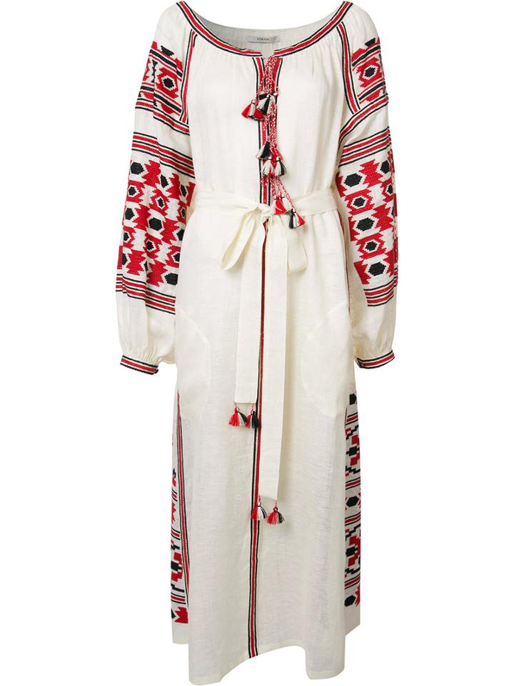 Vita Kin Native Stylised Dress, Women's, Size: Small, White, Linen/flax